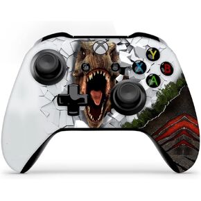 ZOOMHITSKINS Controller Skin Compatible with X1 S and X1 X, Vinyl Sticker Technology, T rex Dinosaur White, Durable, Bubble-free, Goo-free, 1 Skin, Made in The USA