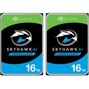 Seagate Skyhawk AI SATA III 3.5" Internal Hard Drive - 16TB, 2-Pack, 256MB Cache