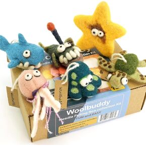 Woolbuddy Needle Felting Kit, Sea Animal Felting Kits for Beginners Adults and Kids, Craft for Adults, DIY, Needle Felting Supplies Included, Wool Roving, Felting Needles, Felting Pad, Instruction