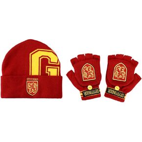 Bioworld Harry Potter Ravenclaw Embroidered Cut Felt Jacquard Blue Acrylic Knit Beanie hat and Glomitt Combo in Kuwait