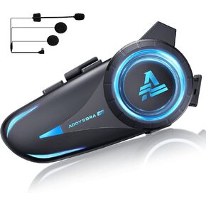 1200mAh Motorcycle Helmet Bluetooth Headset with Voice Assistant,Helmets Headset with IP66/V5.3/HI-FI Stero/Noise Reduction for Motorcycle Helmets,Single Ski/ATV/Bike