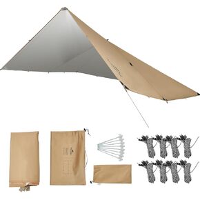 Naturehike 13.1 x 9.58 ft Waterproof Camping Tarp, Ultralight Backpacking Tarp, Multifunctional Hammock Rain Shelter for Camping, UV Protection Sun Shelter Rain Fly Tent Tarp