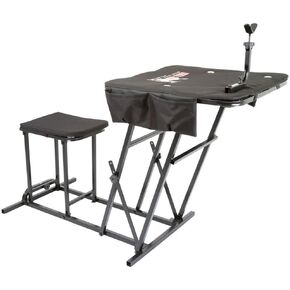 Portable Shooting Bench Seat 300 lb Capacity with Adjustable Table & Gun Rest