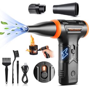 Compressed Air Duster -300000RPM Air Blower Gun Replace Dust Off Canned Air Spray, 8000mAh Battery Keyboard Cleaner Electronic Cleaning Kit, Mini Turbo Jet Dry Blower for PC/Computer/Blaster