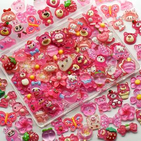 68pcs سحر الوحل مجموعة لطيفة ، مختلط سحر العلبة الراتنج راتنجات شقة الظهر اللطيف اللطيف ، لحالات الهواتف غير المرغوب فيها ، وصياغة سكرابوكينغ وديكور ديي (أرجواني) in Kuwait