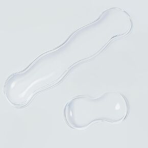 Clear Gel Wrist Rest for Keyboard and Mouse,White Silicone Wrist Support and Arm Support Keyboard Rest for Keyboard and Mouse Typing Pain Relief,Suitable for Office/Computer/Laptop/Gaming 2 Piece