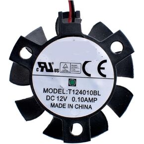 T124010BL Diameter 37mm Hole Pitch 26mm 12V 0.10A Double Ball Router Radiator Cooling Fan