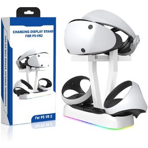 for P5 VR2 Dual Sense Controller Charging Dock, for PVR2 Magnetic Charging Station with RGB Lighting, VR2 Headset Display Stander VR Accessories