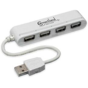 Connectland Ultra Slim USB 2.0 High-Speed HUB with 4-Ports, On Off Switches, Fast Transfer Speeds, Sturdy Build