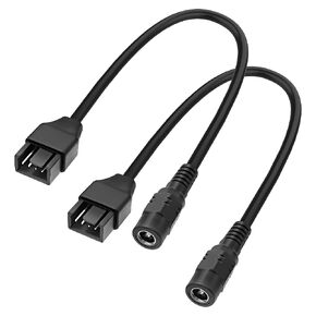 XMSJSIY 12V DC 5.5mm*2.1mm Female to 4 Pin Male PWM Fan PC Cooling Fan Power Adapter Connector Extension Cable Cord for Computer Case -20CM/7.8INCH 2PCS