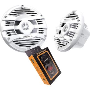 Kenwood KFC-1653MRW (White) 150W 6.5" 2-Way KFC Series Coaxial Marine Speakers + Magnet Phone Holder