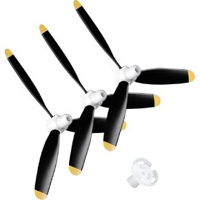 Jenaai 3 Sets F4U RC Plane Propeller 3 Blade Propeller Compatible with 761-8 761-9 761-16 T28 P47 Fighter Remote Control Plane Radio Controlled Plane with Propeller Adapters