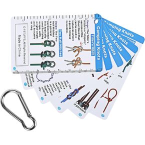 KNOT TINGing KIT Pro ، 25 Way Fishing Cnots Cards - دليل وبطاقات الصيد المقاوم للماء | أدوات الصيد الأساسية وملحقات التروس للمياه المالحة ، وصيد الأسماك | هدايا مثالية للرجال ، الأطفال 8-14 ، الكشافة الصبي