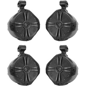 Rockville (4) RWB90B Black 8" 300w Marine Wakeboard 360 Swivel Tower Speakers