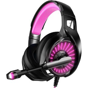Gaming Headset,MMUSC Stereo Headphones for Laptop,Tablet,PS4, PC, Xbox One Controller, Noise Cancelling Over Ear Headset with Mic, LED Light, Bass Surround