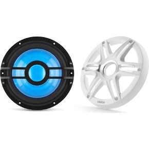 Clarion CMSP-101RGB-4 10" Marine 4-Ohm Subwoofer with RGB LEDs Includes White Sport Grille