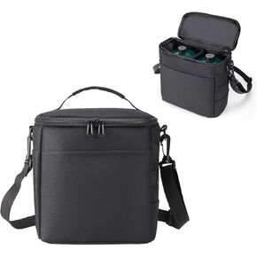 Heavy-Duty Water-Resistant 1 lb Propane Tank Carry Bag with Padding | 4 Cylinder Camping Gas Cylinder Storage Bag with Adjustable Strap, 3-Side Pockets & Detachable Dividers