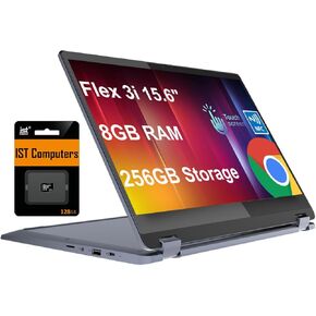 2025 Lenovo Flex 3i Chromebook 15.6 "FHD 2-in-1 Touchscreen Captop (Intel Pentium N6000 ، 8GB RAM ، Storage 256GB (128GB EMMC+128GB IST SD CARD)) BUSINE
