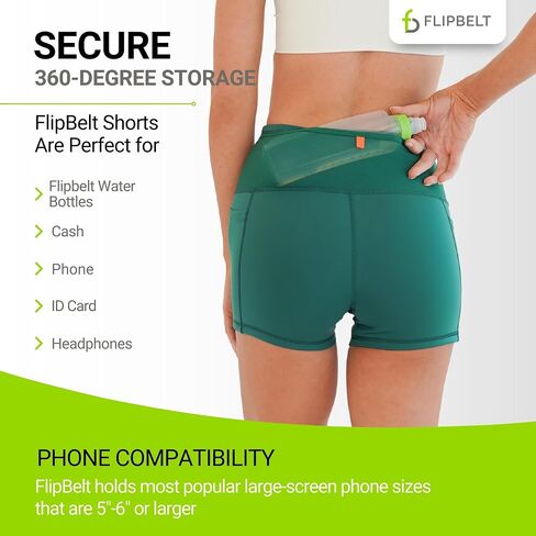FlipBelt شورت نسائي Air Comp 5 بوصة - أسود - XL in Kuwait