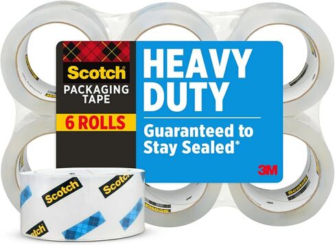 Scotch Heavy Duty Shipping Packaging Tape, 1.88" x 38.2 Yards, 3" Core, Clear, Great for Packing, Shipping & Moving, 6 Rolls (3850-6) in Saudi Arabia