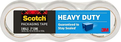Scotch Heavy Duty Shipping Packaging Tape, 1.88" x 38.2 Yards, 3" Core, Clear, Great for Packing, Shipping & Moving, 6 Rolls (3850-6) in Saudi Arabia
