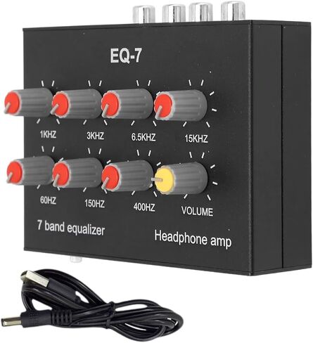 EQ 7 Band Sound Inquarizer Home Audio ، 2 Tenda Car Audio Equalizer ، 3.5mm Interface Digital Extereo Equalizer for Home Audio ، in Saudi Arabia