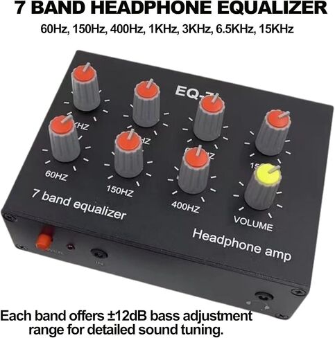 EQ 7 Band Sound Inquarizer Home Audio ، 2 Tenda Car Audio Equalizer ، 3.5mm Interface Digital Extereo Equalizer for Home Audio ، in Saudi Arabia