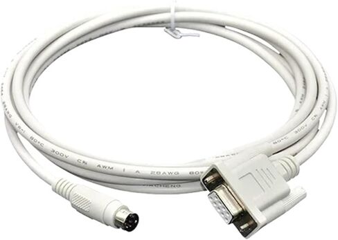 QC30R2 Suitable for Q Series Programming Data Cable DB9 9pin Female Round DB 8 pin(QC30R2 White,3m) in Saudi Arabia
