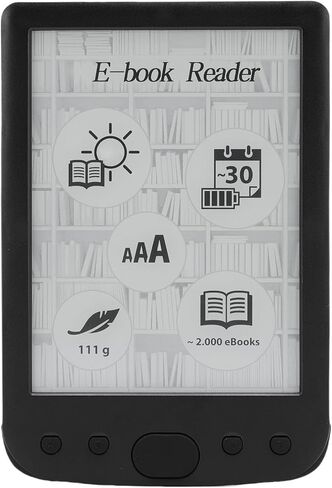 BK6025 ePaper Reader, Portable eBook Reader with 6 inch Ink Screen, Font Sizes Adjustment, Audiobooks, Eye Friendly EReader Devices with Protective Case, Support Up to 32G (4G) in Saudi Arabia