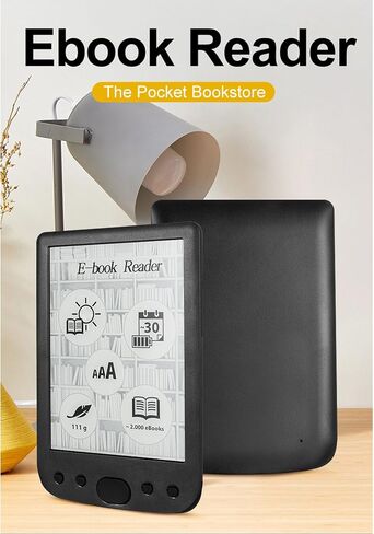 BK6025 ePaper Reader, Portable eBook Reader with 6 inch Ink Screen, Font Sizes Adjustment, Audiobooks, Eye Friendly EReader Devices with Protective Case, Support Up to 32G (4G) in Saudi Arabia
