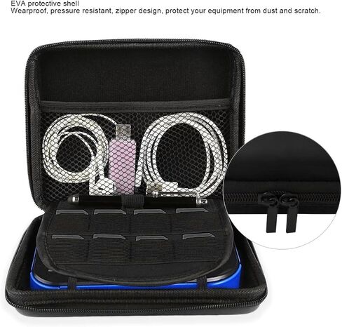Ciciglow Protction Hard Shell Careing Case for 2DS مع 8 حاملين لبطاقات الألعاب ، ومقاوم للصدمات ، والداخلية الناعمة ، وحزام محمول ، وتصميم خفيف الوزن ، وجيب شبكة داخلي (أسود) in Saudi Arabia