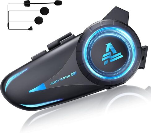 1200mAh Motorcycle Helmet Bluetooth Headset with Voice Assistant,Helmets Headset with IP66/V5.3/HI-FI Stero/Noise Reduction for Motorcycle Helmets,Single Ski/ATV/Bike in Saudi Arabia