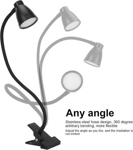 Garosa Clip Reading Light with Dimming, Protect Eyes, for Reading, Repairing, Indoor Lighting Supplies (Black) in Saudi Arabia