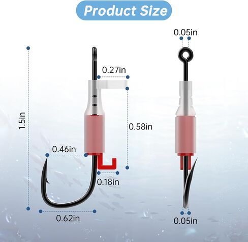 10Pcs Luminous Live Shrimp Hooks,Holes with Night Light Fishing Hooks High Carbon Steel Barbed with Barbed,Saltwater Corrosion-Resistant for Freshwater & Saltwater Fishing in Saudi Arabia