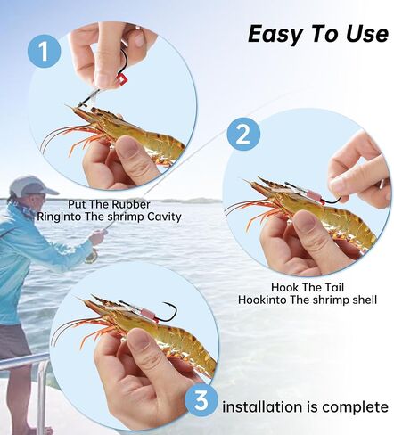 10Pcs Luminous Live Shrimp Hooks,Holes with Night Light Fishing Hooks High Carbon Steel Barbed with Barbed,Saltwater Corrosion-Resistant for Freshwater & Saltwater Fishing in Saudi Arabia