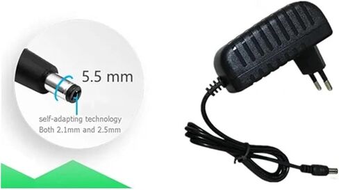 DC 12V 2A AC 100V-240V Adapter DC 5.5mm × 2.5 مم (قابس الاتحاد الأوروبي) in Saudi Arabia