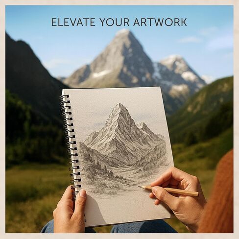 Artist’s Sketchbook Hardcover – 200GSM Very Thick Paper – Large, Spiral Sketch Book for Drawing and Mixed Media – Sketch Pad, Art Book - 8.25 x 11.4, 40 Sheets / 80 Pages in Saudi Arabia