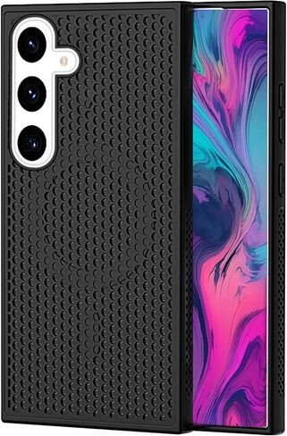 Ysnzaq Cooling Case for Samsung Galaxy S22, Support Wireless Charging & Car Mount, Honeycomb Phone Case for Samsung Galaxy S22 SR Black in Saudi Arabia