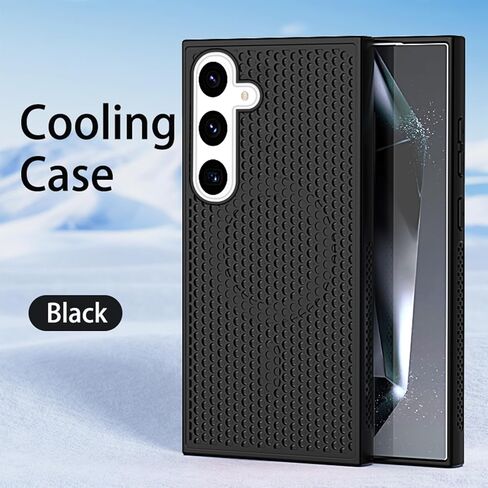 Ysnzaq Cooling Case for Samsung Galaxy S22, Support Wireless Charging & Car Mount, Honeycomb Phone Case for Samsung Galaxy S22 SR Black in Saudi Arabia