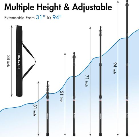 أعمدة القنب ، قطب خيمة التلسكوب مجموعة من 2 ، 7.7 قدم قضيب دعم محمول خفيف الوزن مع غطاء حماية ، للتخييم ، المظلة ، ظلال الشمس ، ذبابة المطر ، حرة غيلاينات ومخاطر (2 أعمدة) in Kuwait