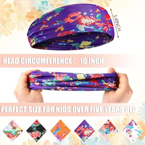 12 Pieces Kids Tie Dye Headbands Athletic Headbands Stretch Sport Hairbands Elastic Wicking Sweatbands for Youth Teens Boys and Girls Children in Saudi Arabia