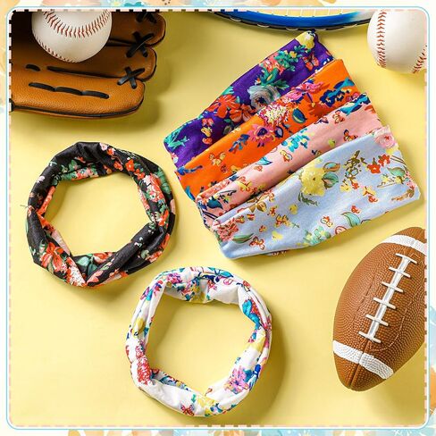 12 Pieces Kids Tie Dye Headbands Athletic Headbands Stretch Sport Hairbands Elastic Wicking Sweatbands for Youth Teens Boys and Girls Children in Saudi Arabia