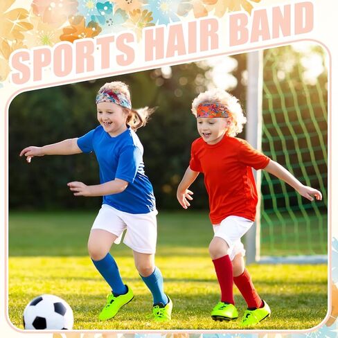 12 Pieces Kids Tie Dye Headbands Athletic Headbands Stretch Sport Hairbands Elastic Wicking Sweatbands for Youth Teens Boys and Girls Children in Saudi Arabia