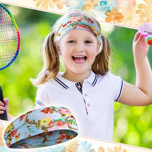 12 Pieces Kids Tie Dye Headbands Athletic Headbands Stretch Sport Hairbands Elastic Wicking Sweatbands for Youth Teens Boys and Girls Children in Saudi Arabia