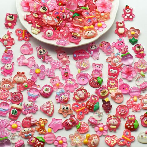 68pcs سحر الوحل مجموعة لطيفة ، مختلط سحر العلبة الراتنج راتنجات شقة الظهر اللطيف اللطيف ، لحالات الهواتف غير المرغوب فيها ، وصياغة سكرابوكينغ وديكور ديي (أرجواني) in Kuwait