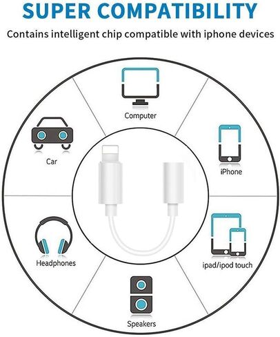 [Apple MFi Certified] iPhone 3.5mm Headphone Jack Adapter,2 Pack Lightning to 3.5mm Earphones Jack Adapter Cord Dongle Aux Cable Converter Accessories Compatible with iPhone14 13 12 11/Xs/XR in Saudi Arabia