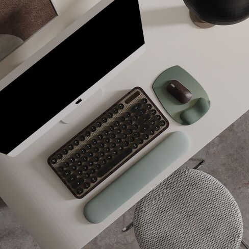 Ergoflow Gel Wrist Wrist Pad - وسادة مريحة للمكتب ، ديكور كمبيوتر جمالي لطيف للنساء ؛ منصات Mousepad Mous & Laudop الصغيرة - مستلزمات المكتب ، الدعم المنزلي وإكسسوارات Ergo (03 -Sage Green) in Kuwait