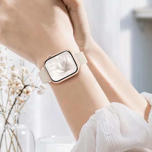 5 Pack Slim Braided Stretchy Bands Compatible with Apple Watch Band 40mm 41mm 42mm 38mm 44mm 45mm 46mm 49mm Women Men, Thin Elastic Nylon Solo Loop Straps for iWatch Series 10 9 8 7 6 5 4 3 SE Ultra in Saudi Arabia