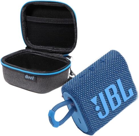 JBL GO3 Portable Bluetooth Wireless Compact Speaker Bundle with divvi! Protective Fitted Hard Case - Grey in Saudi Arabia