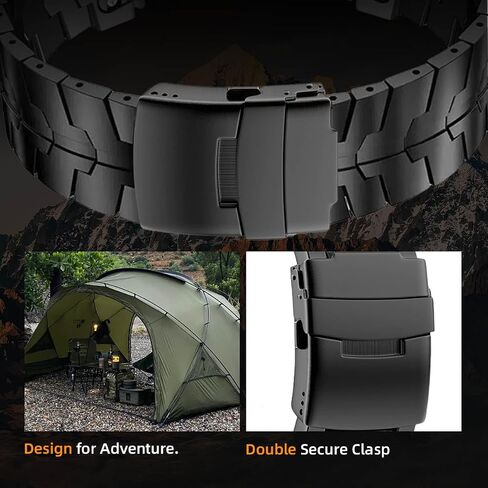 26mm Mecha Steel Bands Compatible for Garmin Fenix 8 51mm/7X/6X/5X Plus Band,Quick Fit Rugged Utra Metal Strap with Folding Clasp for Fenix 3/3 HR/Tactix/Epix Pro2 51mm/Instinct 3-50mm/Instinct 2X Men in Saudi Arabia